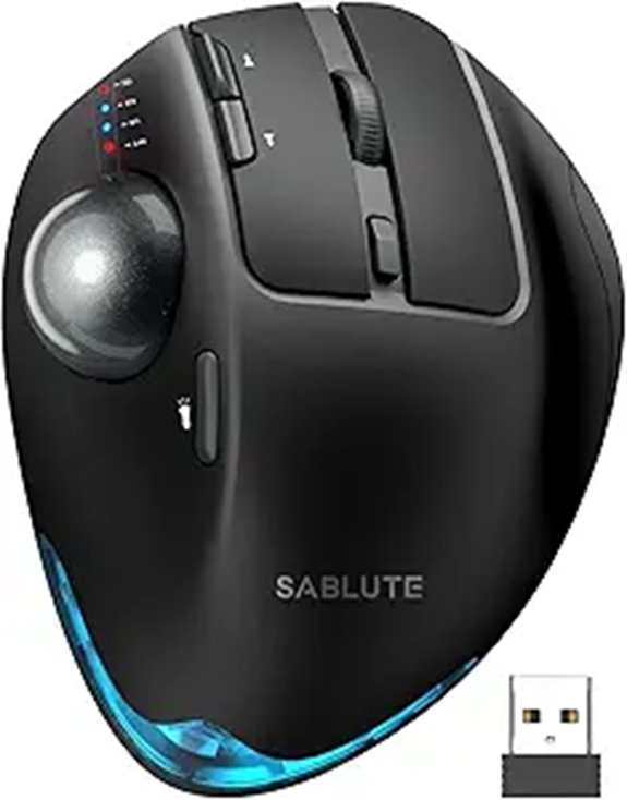 SABLUTE Wireless Ergonomic Trackball Mouse with Bluetooth