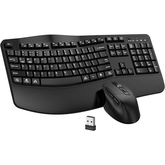 EDJO Wireless Keyboard & Mouse Combo with Wrist Rest