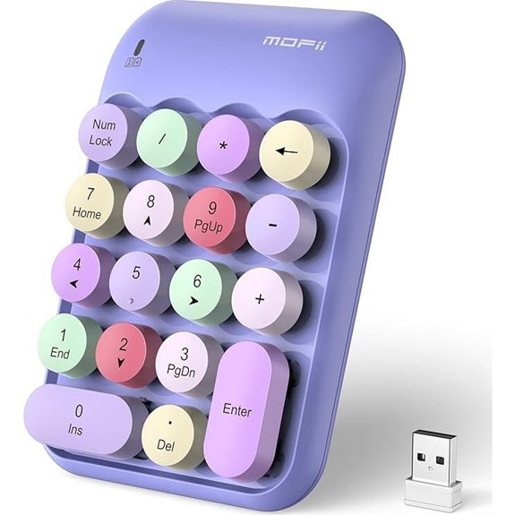 MOFII Wireless Number Pad 18 Keys Portable Purple