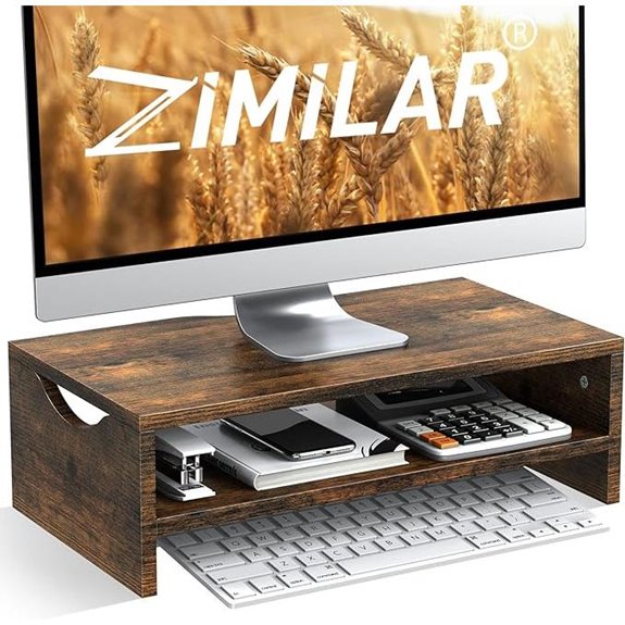 Zimilar Wooden 2-Tier Monitor Stand with Storage