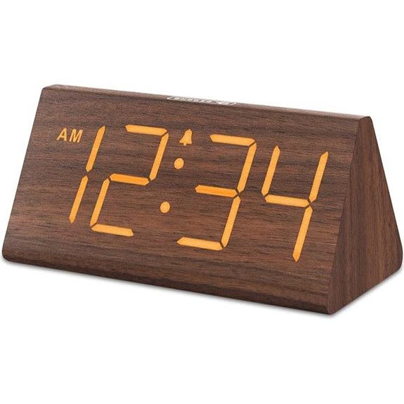 DreamSky Wooden Digital Alarm Clock with Loud Alarm