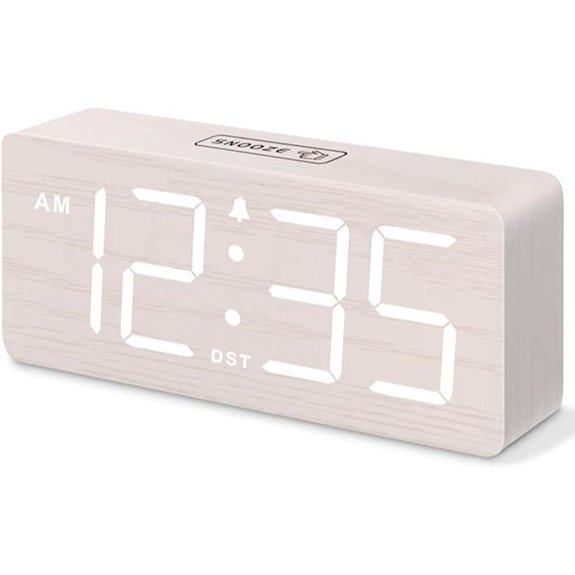 DreamSky Wooden Digital Alarm Clock with Loud Alarm