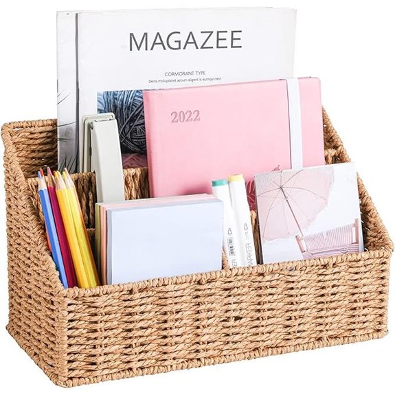 Woven Mail Organizer Basket for Countertop Storage