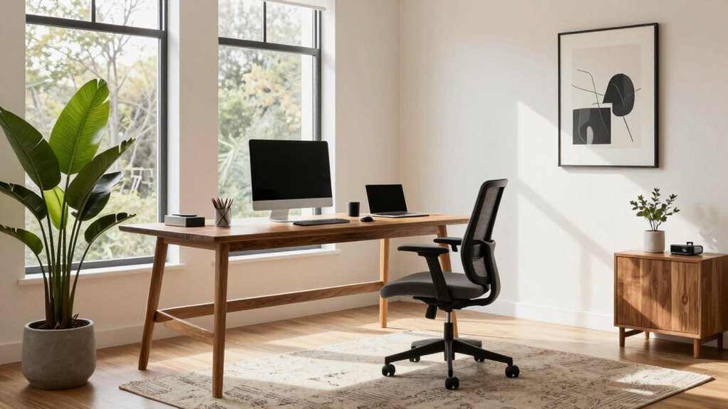 ergonomic and well lit workspace