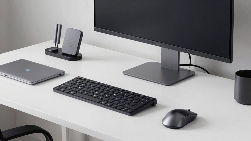 ergonomic organized workspace setup