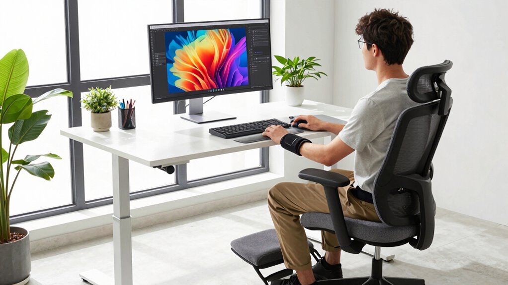 ergonomic workspace promotes productivity