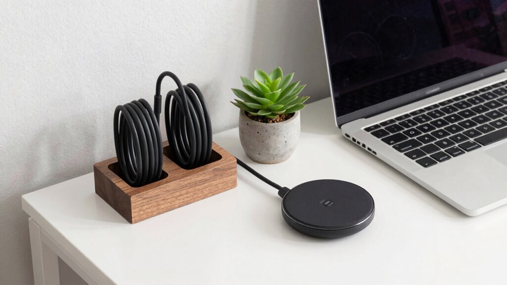 organized wireless charging workspace