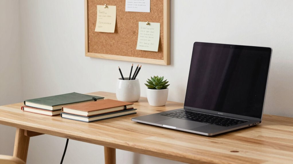 organized workspace tech friendly setup