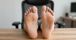 proper foot placement at desk