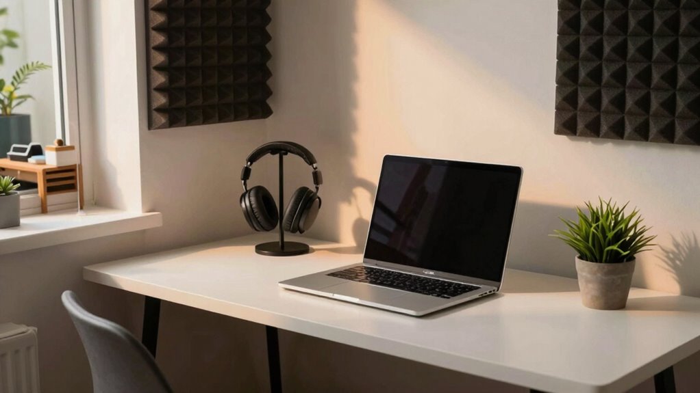 quiet ergonomic workspace setup
