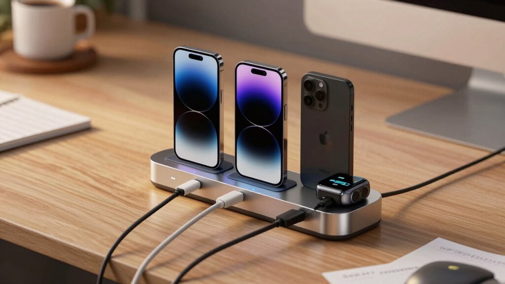 wireless charging with organized cables