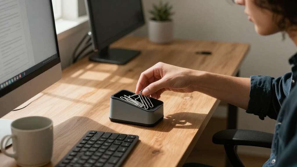 Officemate Magnetic Paper Clip Dispenser (Black/Smoke) $1